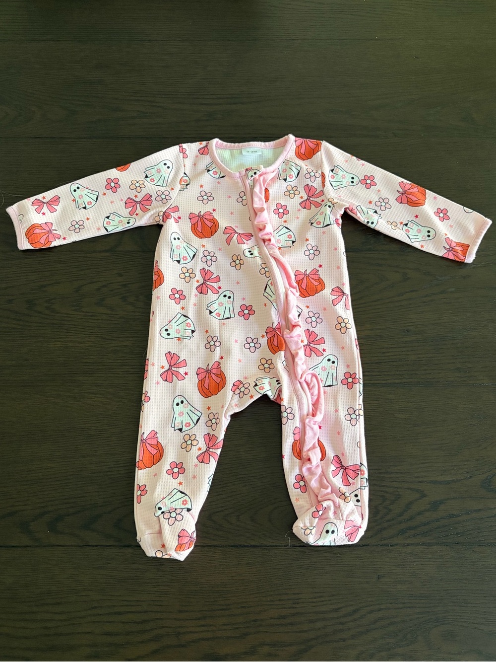 👻 🎃Pink Halloween Print Baby Footie 👻 🎃(0-3M) NWOT
